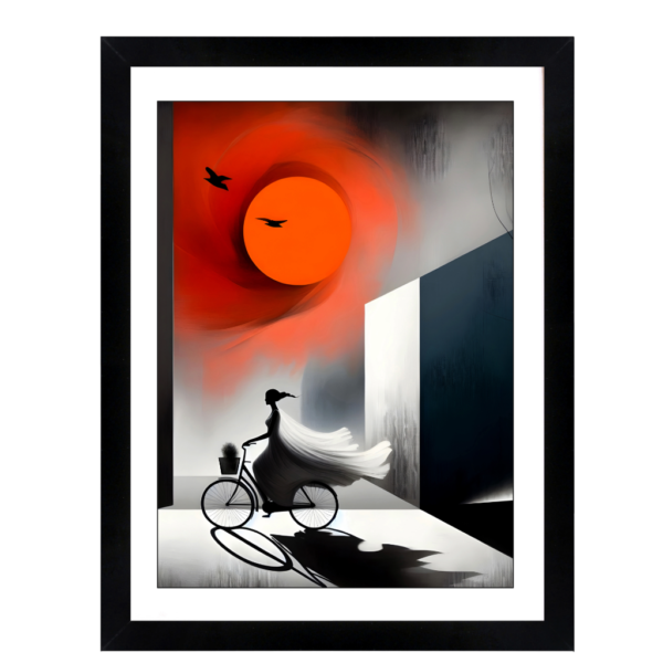 Sunset Ride: Bicycle Silhouette Art Print